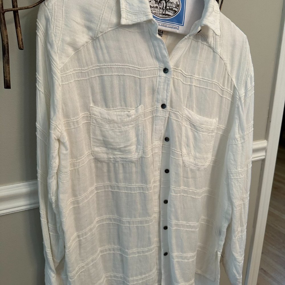 White Button Down, Linen, Billabong - image 3
